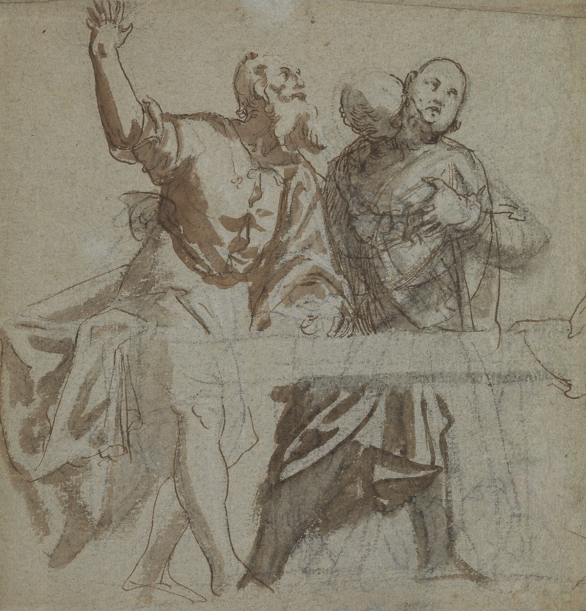 PAOLO VERONESE (CIRCLE OF) (Verona 1528-1588 Venice) A Study of Two Apostles Seated at a Table.